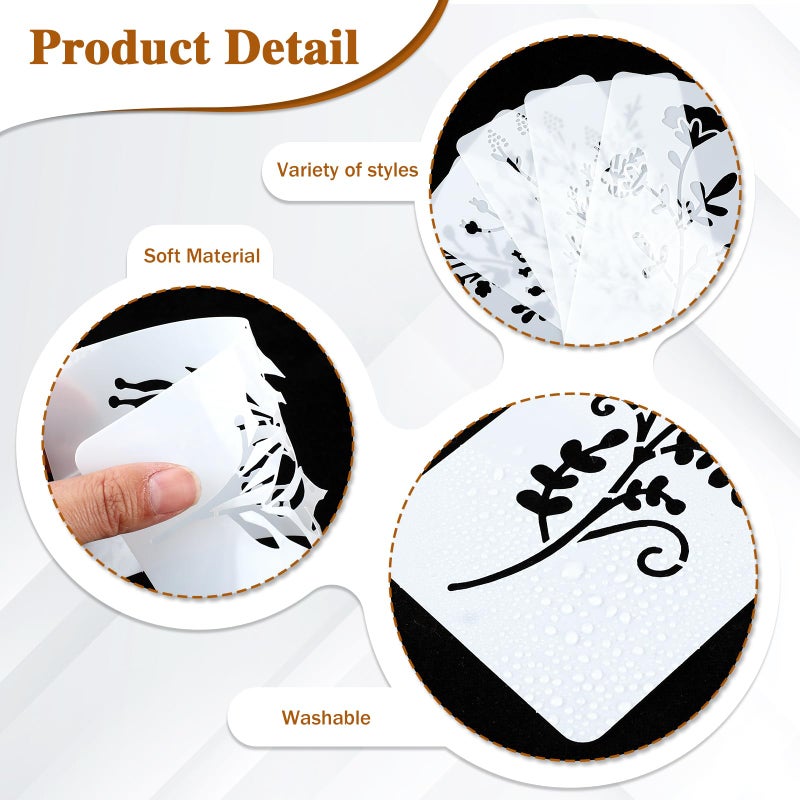 Jeffdad Stencils for Painting on Wood, Reusable Flower Stencils Painting Crafts Templates Drawing Stencil for Painting on Wood, Wall, Furniture(18) - Image 4
