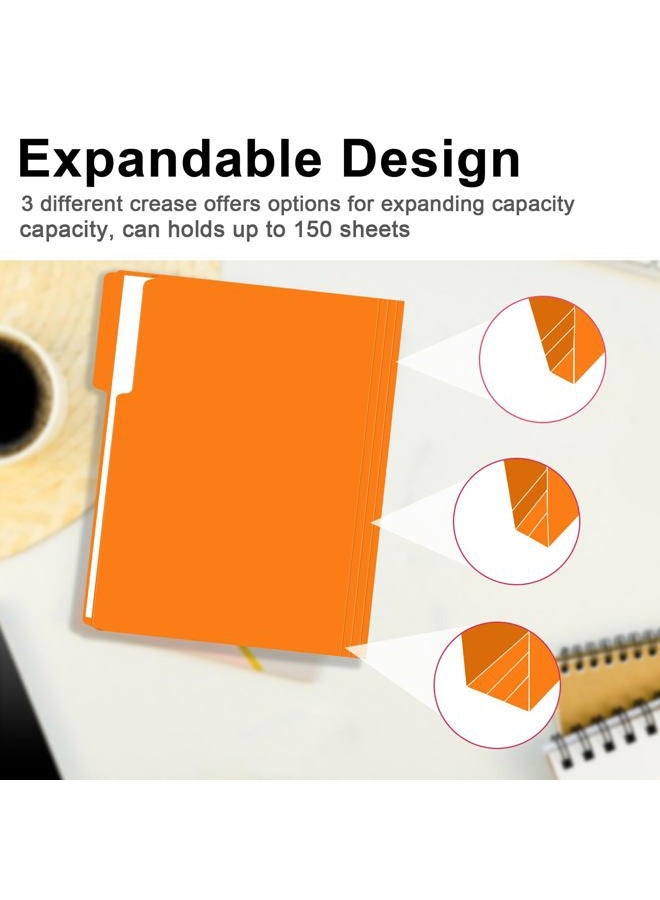 RAZCC File Folder, RAZCC 100 Pack 1/3 Cut Tab File Folders Letter Size, Orange, Folders with Tab, Great for Organizing and Easy File Storage - Image 5
