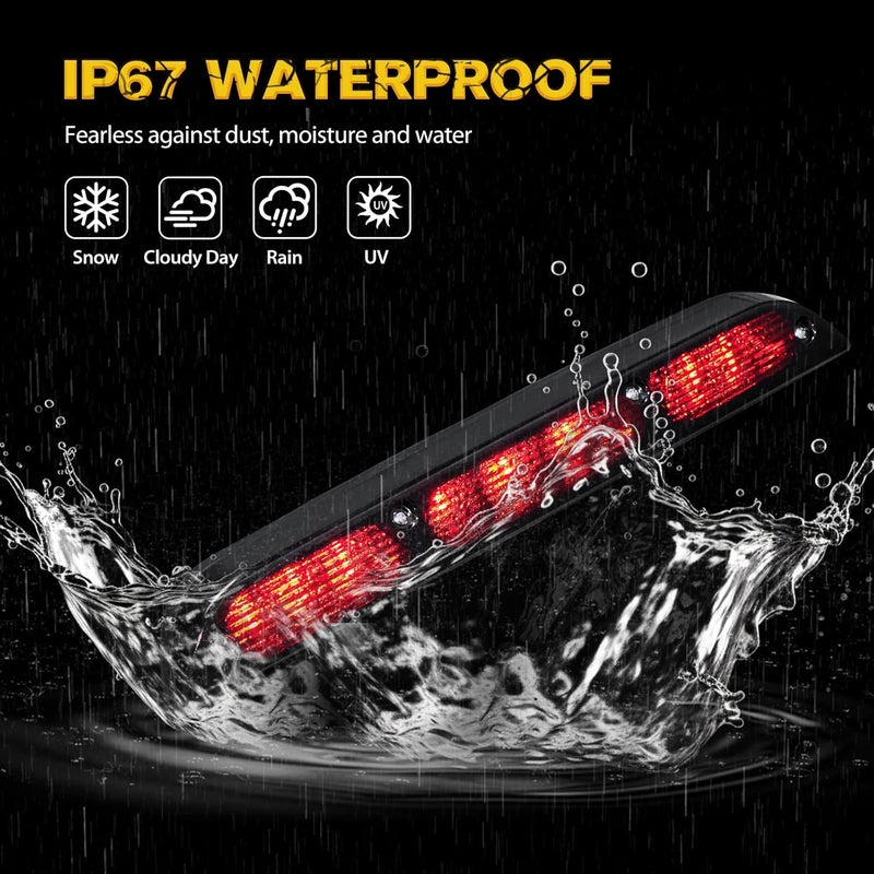 FIERYRED Third Brake Light Reverse Light Smoked Tail High Mount Lights Compatible with Ford 2015-2020 F-150, 2017-up F-250 F-350, 2019-up Ranger, 2022-up Maverick - Image 5