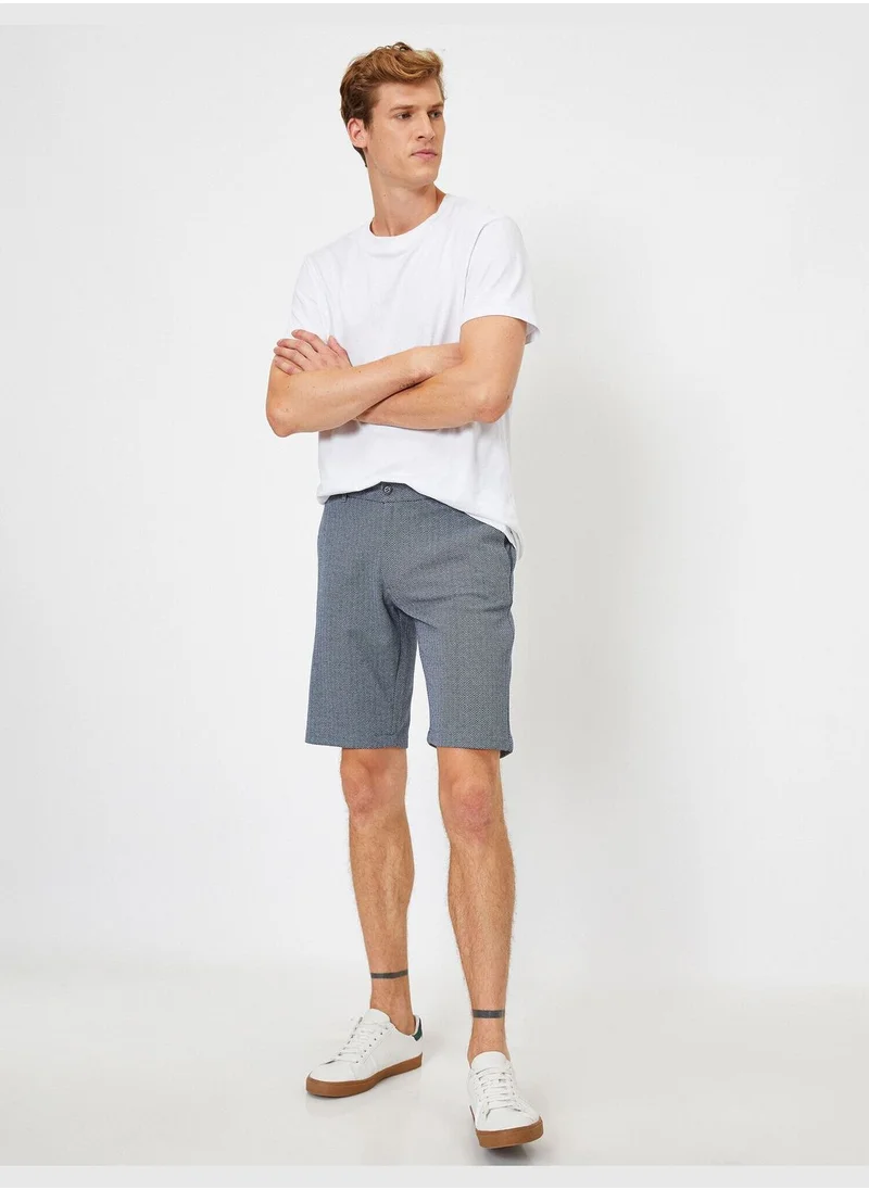 KOTON Linen Mix Pocketed Chino Shorts