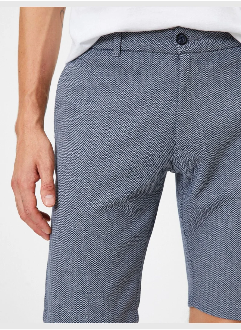 كوتن Linen Mix Pocketed Chino Shorts