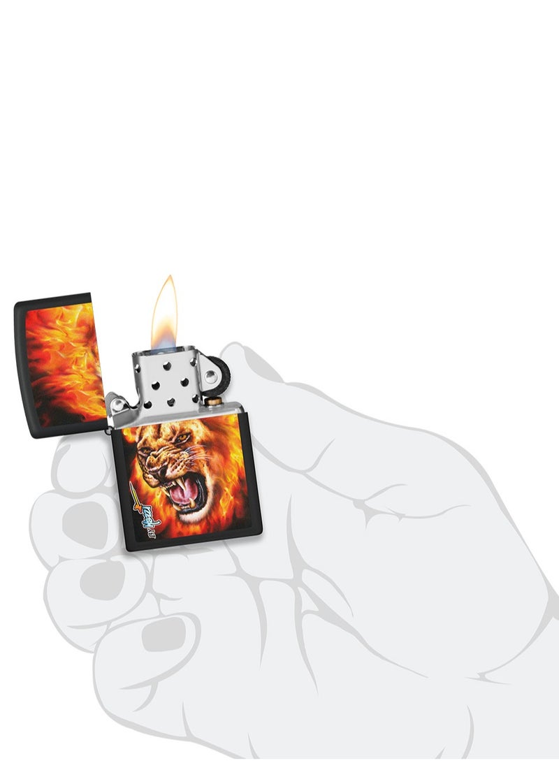Zippo Ci001279 218 Mazzi Flame Lion Black Matte Windproof Lighter - Image 5