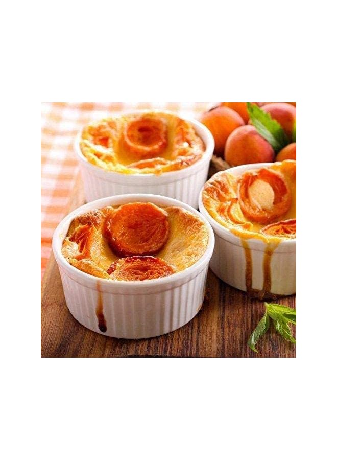 PROMASS of 8 Bakeware Set White Porcelain Baking Cups for Pudding Creme Brulee, Custard Cups and Souffle Dishes Durable 4 ounce for Baking, Cooking, Serving, - Image 2