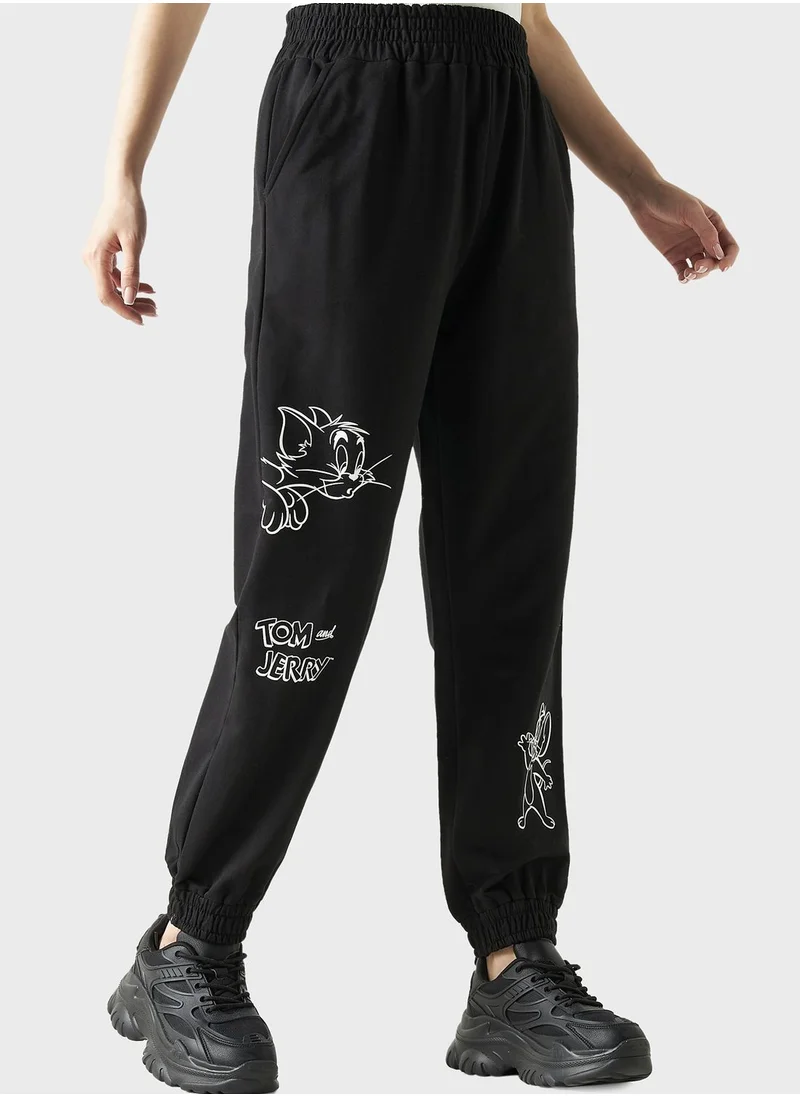 اس بي كاركترز Tom & Jerry Print Sweatpants