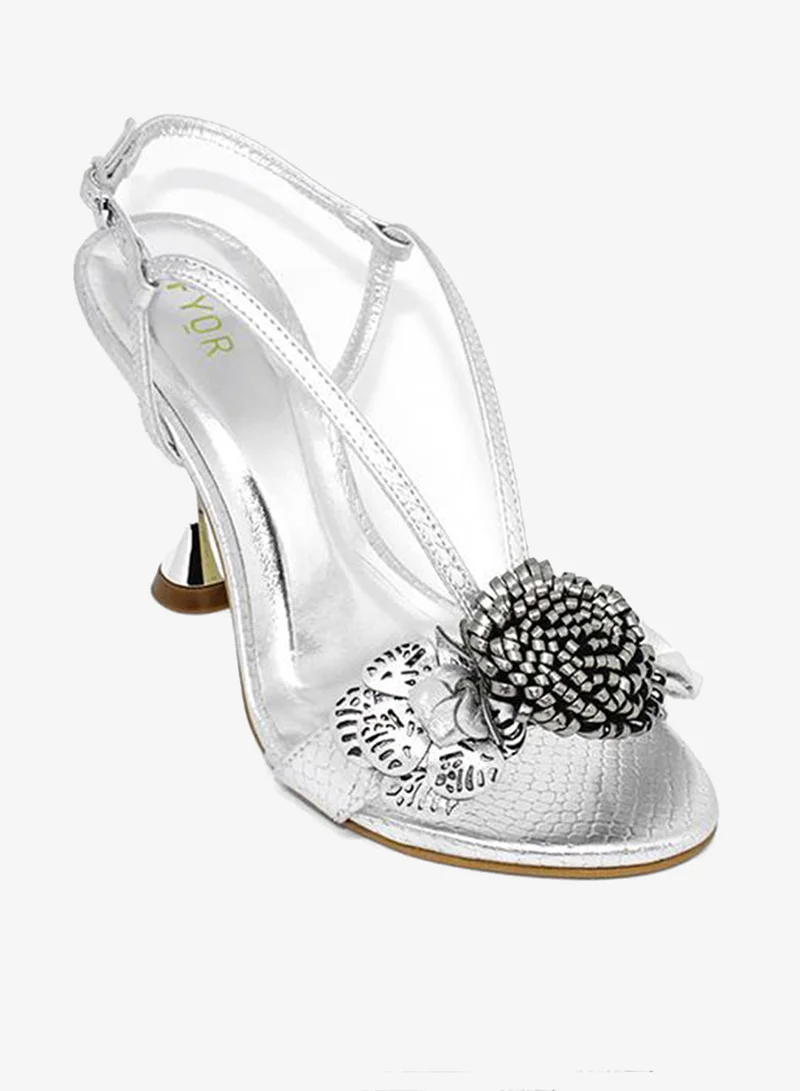 فايور Durable Flower Brooch Pointed Toe Stiletto BWR 071