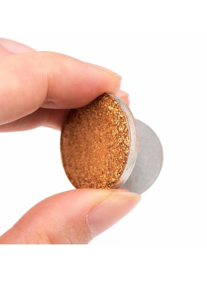 Allwon 100Pcs Metal Stickers for Magnetic Palette Empty Eyeshadow Makeup Palette + Depotting Spatula (50Pcs Round + 50Pcs Square) - Image 4