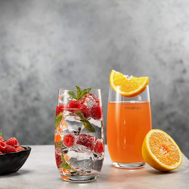 PrimeWorld European 280 ml Aqua Water Glasses Set of 6 pcs - Tall Drinking Glasses for- Water, Juice, Colddrink, Mojito, Cocktail, Lead-Free, Perfect for Home, Restaurants and Parties - Image 4