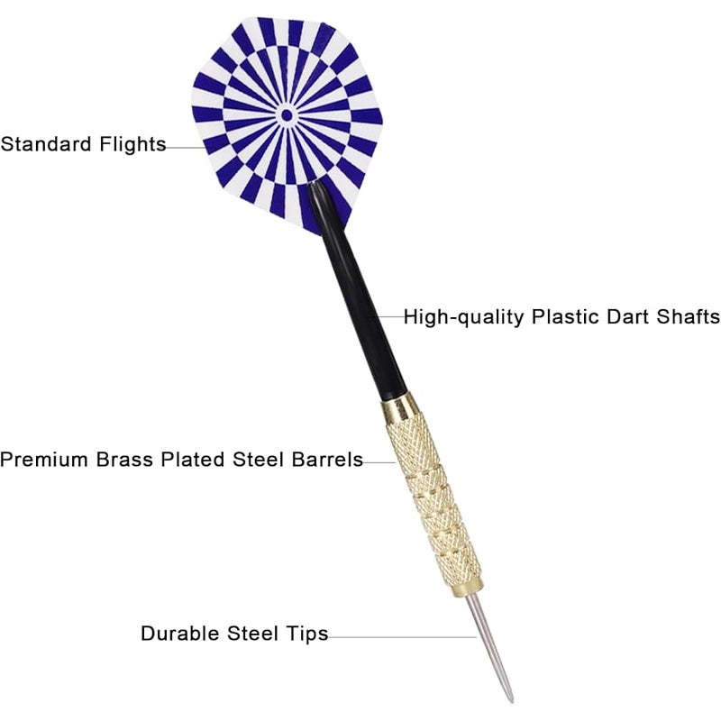 Wloedor Steel Tip Darts, 18Pcs Professional Metal Tip Darts, Premium Darts Set, Standard Flights, Dart for Dartsboard, Dart for Indoor Sport - Image 2