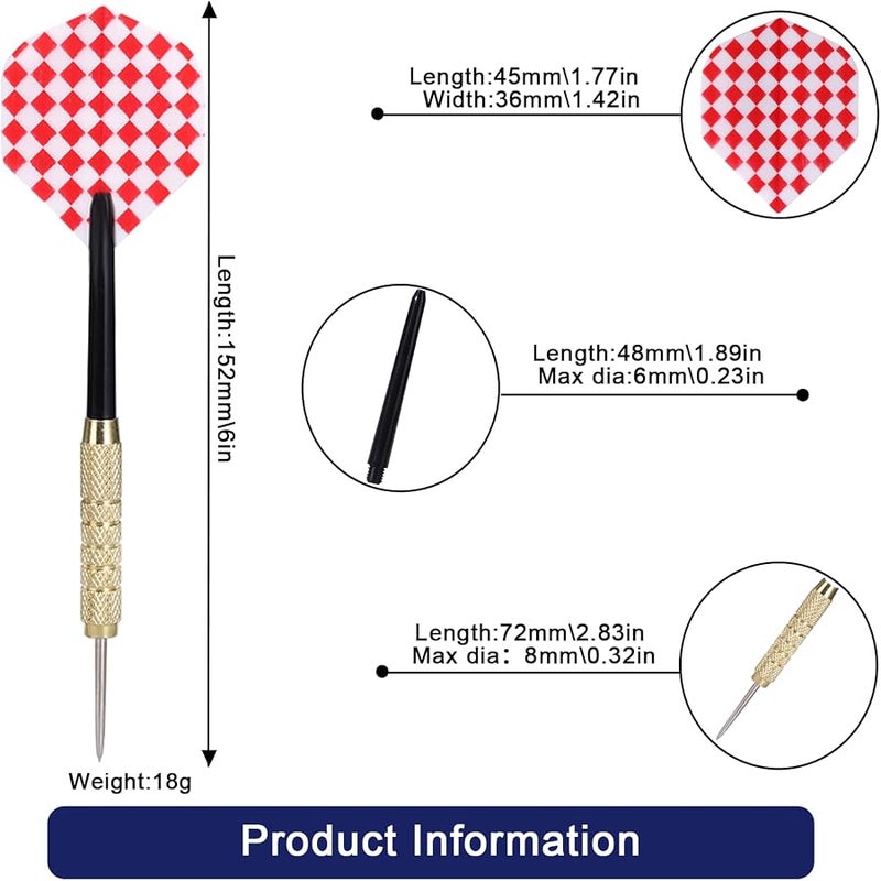 Wloedor Steel Tip Darts, 18Pcs Professional Metal Tip Darts, Premium Darts Set, Standard Flights, Dart for Dartsboard, Dart for Indoor Sport - Image 3