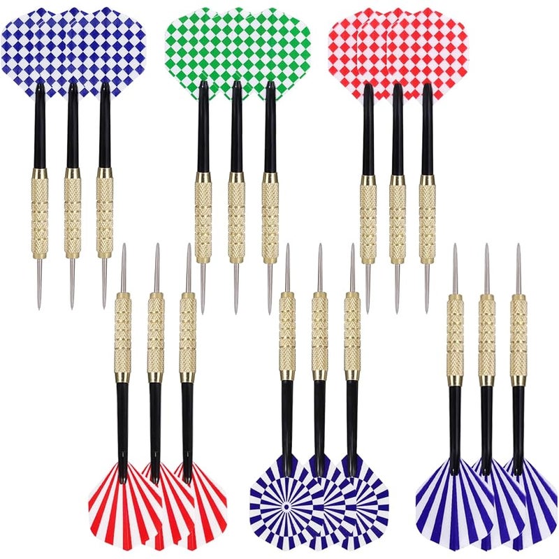 Wloedor Steel Tip Darts, 18Pcs Professional Metal Tip Darts, Premium Darts Set, Standard Flights, Dart for Dartsboard, Dart for Indoor Sport - Image 1