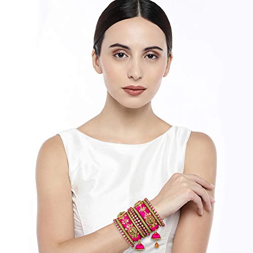 Peora Silk Thread Chuda Set for Women & Girls (Rani Pink_180gm) - Image 2