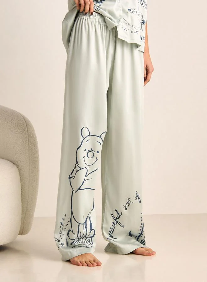 Splash FAV Winnie The Pooh Print Notch Collar Shirt and Pyjama Set