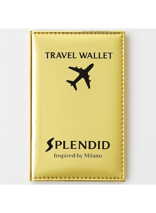 إسبليندد محفظة السفر سبلينديد بريق تسع حتى 5 كروت مع جيب للباسبور وجيبين للكاش ذهبي - Image 2