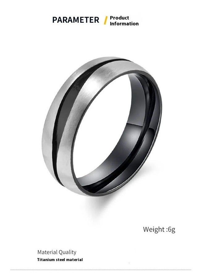 yongsheng Titanium Wedding Band, Classical Black Ring Plain Wedding Band，Ring two tones black for men or women Ring, Wedding Band,Silver/black  - Image 3
