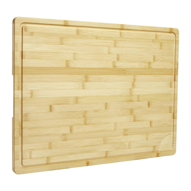 PeacefulHues 24"X18" Bamboo Cutting Boards for Kitchen, Extra Large Wood Cutting Board with Deep Juice Groove & Handle - Image 1