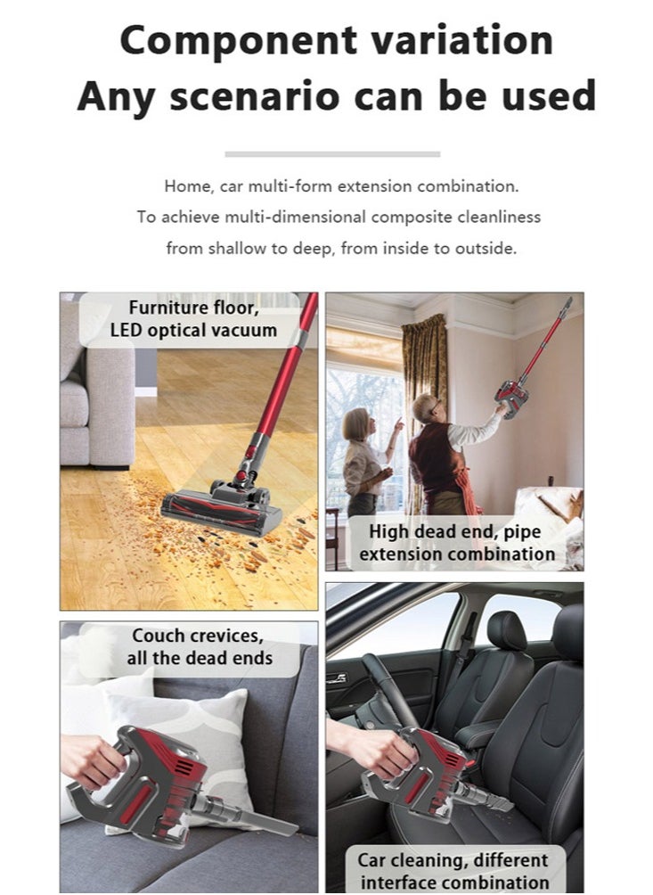 Joshberg Cordless Vacuum Cleaner, 12000Pa/200W Powerful Suction 3 in 1 Vacuum Cleaners, Lightweight, Ultra-Quiet Cordless Stick Vacuum for Carpet/Hard Floor/Car/Pet  - Image 4