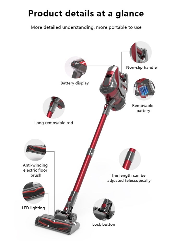 Joshberg Cordless Vacuum Cleaner, 12000Pa/200W Powerful Suction 3 in 1 Vacuum Cleaners, Lightweight, Ultra-Quiet Cordless Stick Vacuum for Carpet/Hard Floor/Car/Pet  - Image 5