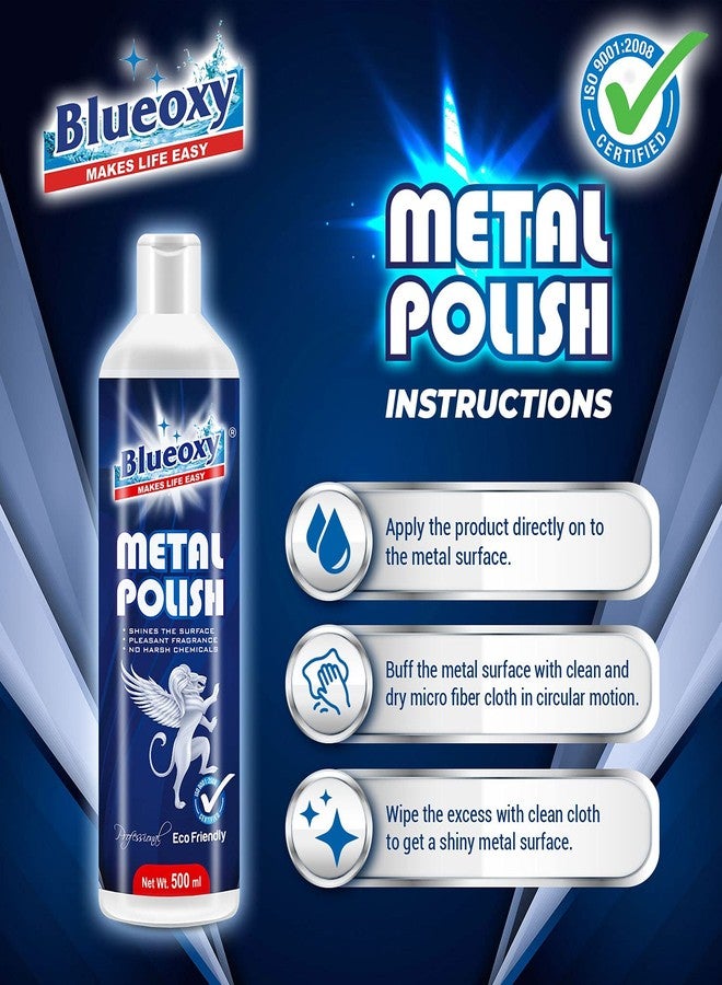 BLUEOXY Metal Polish Gel | Cleans, Polish & Shines for All Metal Surfaces | Chrome Metal Cleaner | Shiner & Polish | Cleaner & Polish | Stainless Steel Polish | Ecological Formulation | 500 ML | QTY 1 - Image 3
