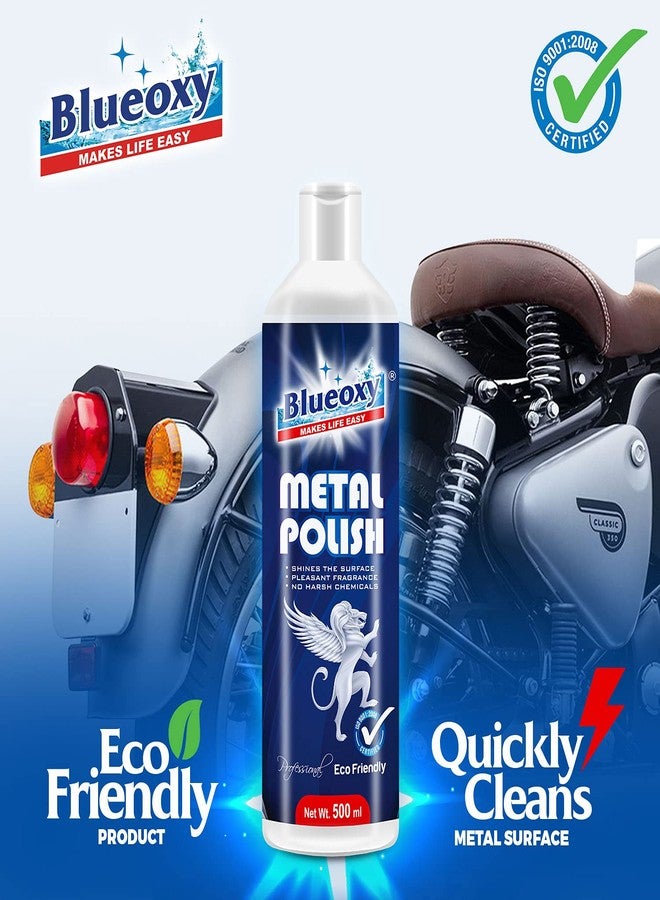 BLUEOXY Metal Polish Gel | Cleans, Polish & Shines for All Metal Surfaces | Chrome Metal Cleaner | Shiner & Polish | Cleaner & Polish | Stainless Steel Polish | Ecological Formulation | 500 ML | QTY 1 - Image 2