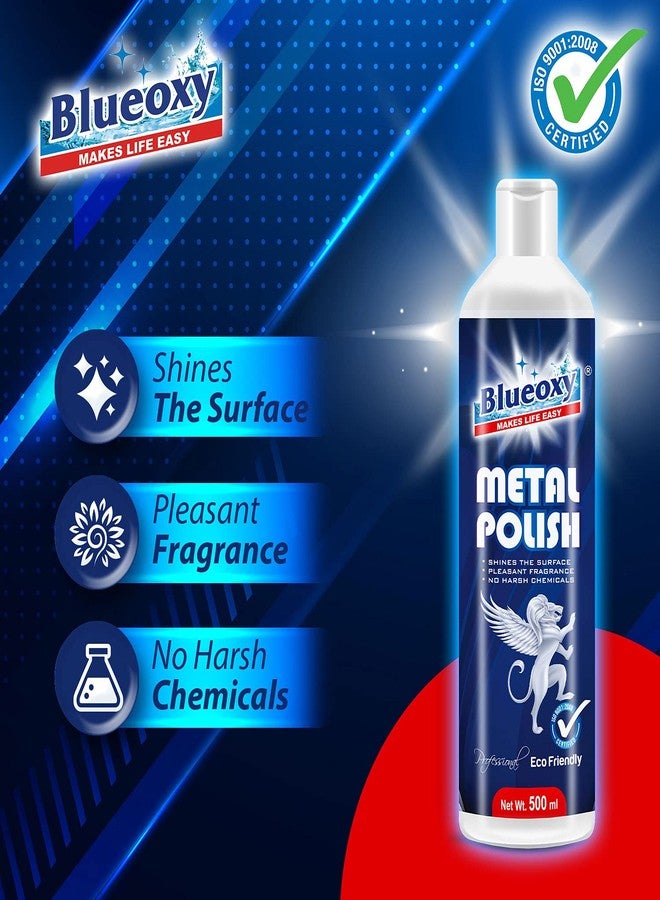 BLUEOXY Metal Polish Gel | Cleans, Polish & Shines for All Metal Surfaces | Chrome Metal Cleaner | Shiner & Polish | Cleaner & Polish | Stainless Steel Polish | Ecological Formulation | 500 ML | QTY 1 - Image 4