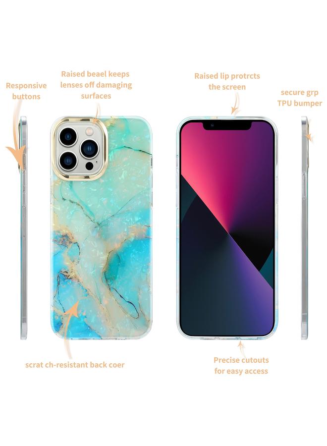 erorex Case For iPhone 12 / 12 Pro Electroplating Shell Texture Marble Phone Case - Image 3