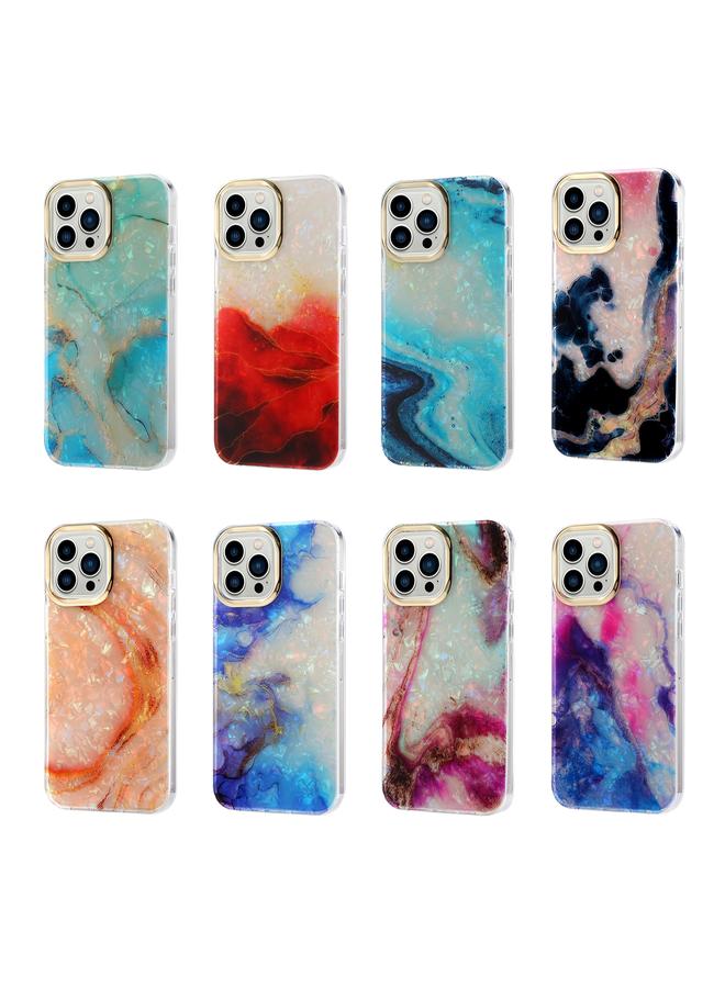 erorex Case For iPhone 12 / 12 Pro Electroplating Shell Texture Marble Phone Case - Image 2