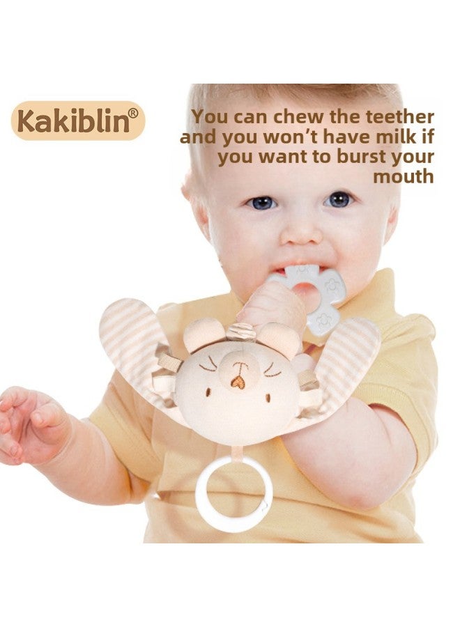 لعبة الصدمات المعلقة للأطفال من Kakiblin يمكنها المضغ مع مخرطة العلكة للأطفال من عمر 0 ​​إلى 1 سنة - اللون: لعبة الدب للصدمات من القطن العضوي (حقيبة) - Image 2