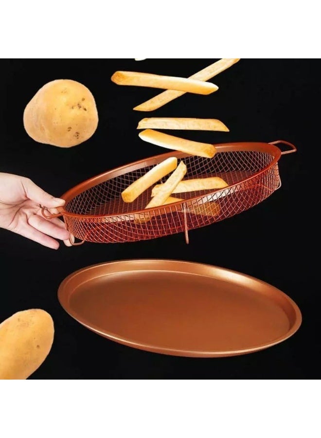 صينية فرن هوائية مع شبكة دائرية – لتحمير صحي ومقرمش بدون زيت - Image 3