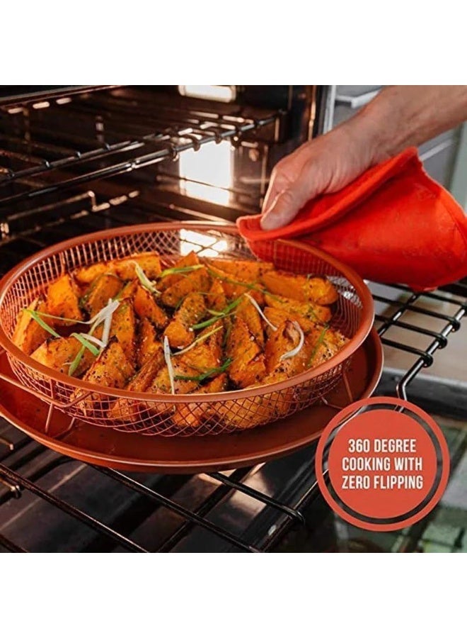 صينية فرن هوائية مع شبكة دائرية – لتحمير صحي ومقرمش بدون زيت - Image 4