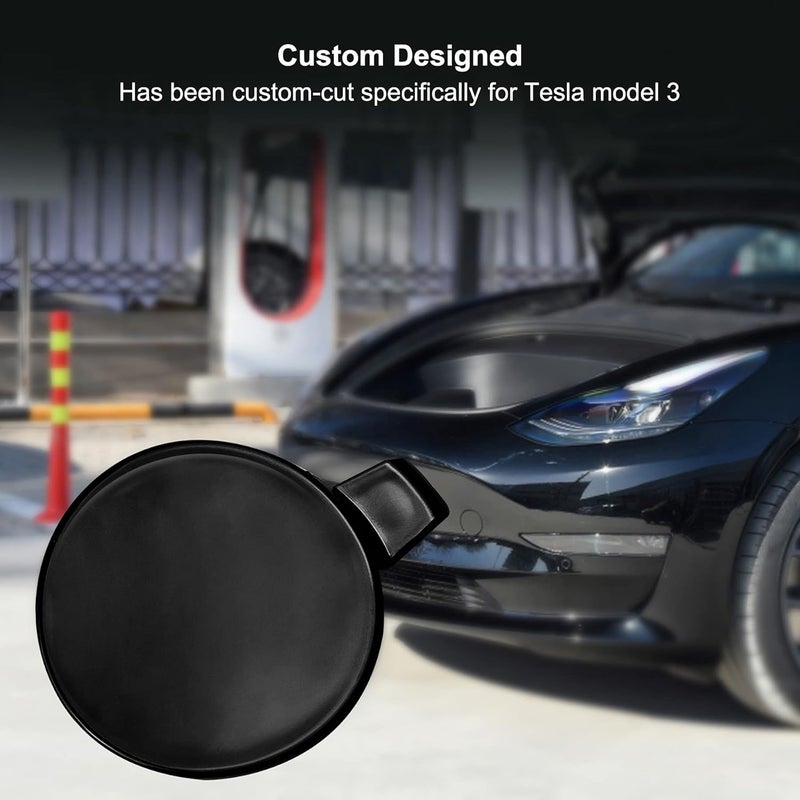 TIKSCIENCE Front Tow Hook Cover for Tesla Model 3 2017-2023 Black Front Bumper Tow Hook Cover Cap - Image 5