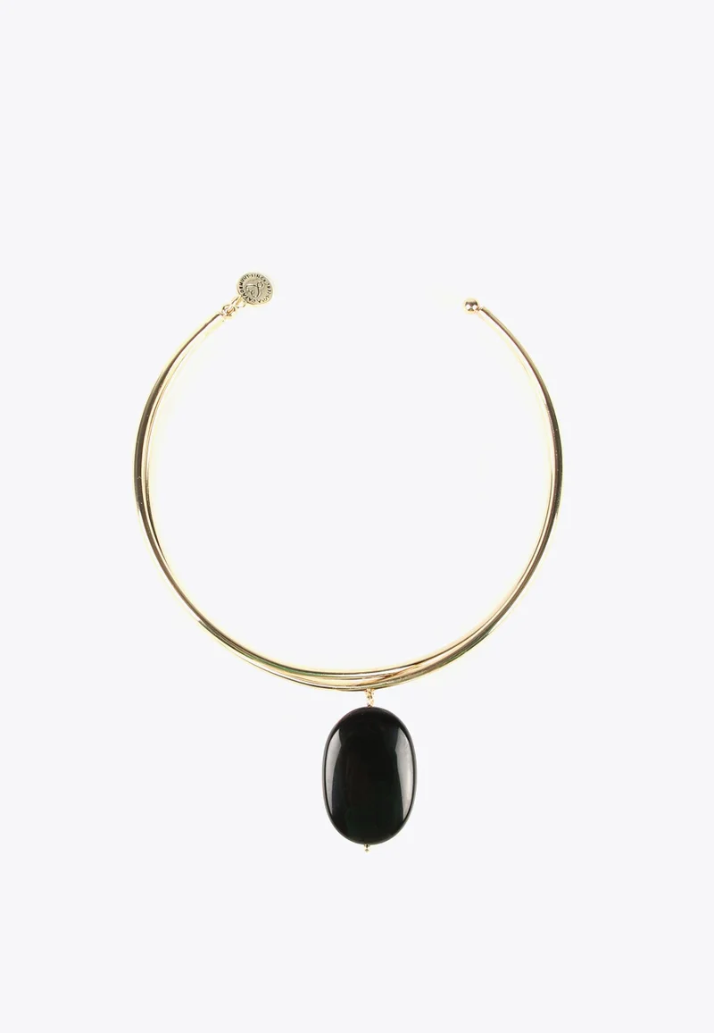 Lola Casademunt Golden Choker With Pendant