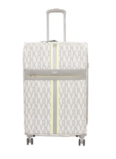 دكني حقيبة سفر DKNY Signature Strip 2.0 SoftSide على عجلات للجنسين | ABS خفيف الوزن للغاية مع عجلات دوارة مزدوجة 4 ألوان رمادي/أصفر  - Image 1