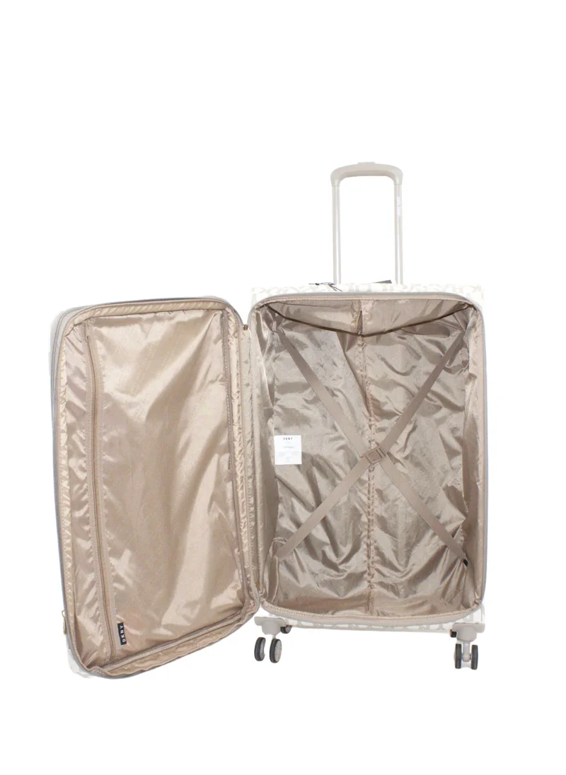 DKNY DKNY Signature Strip 2.0 SoftSide Luggage on Wheels for Unisex | Ultra Lightweight ABS on with Spinner Double Wheels 4 Color GREIGE/YELLOW