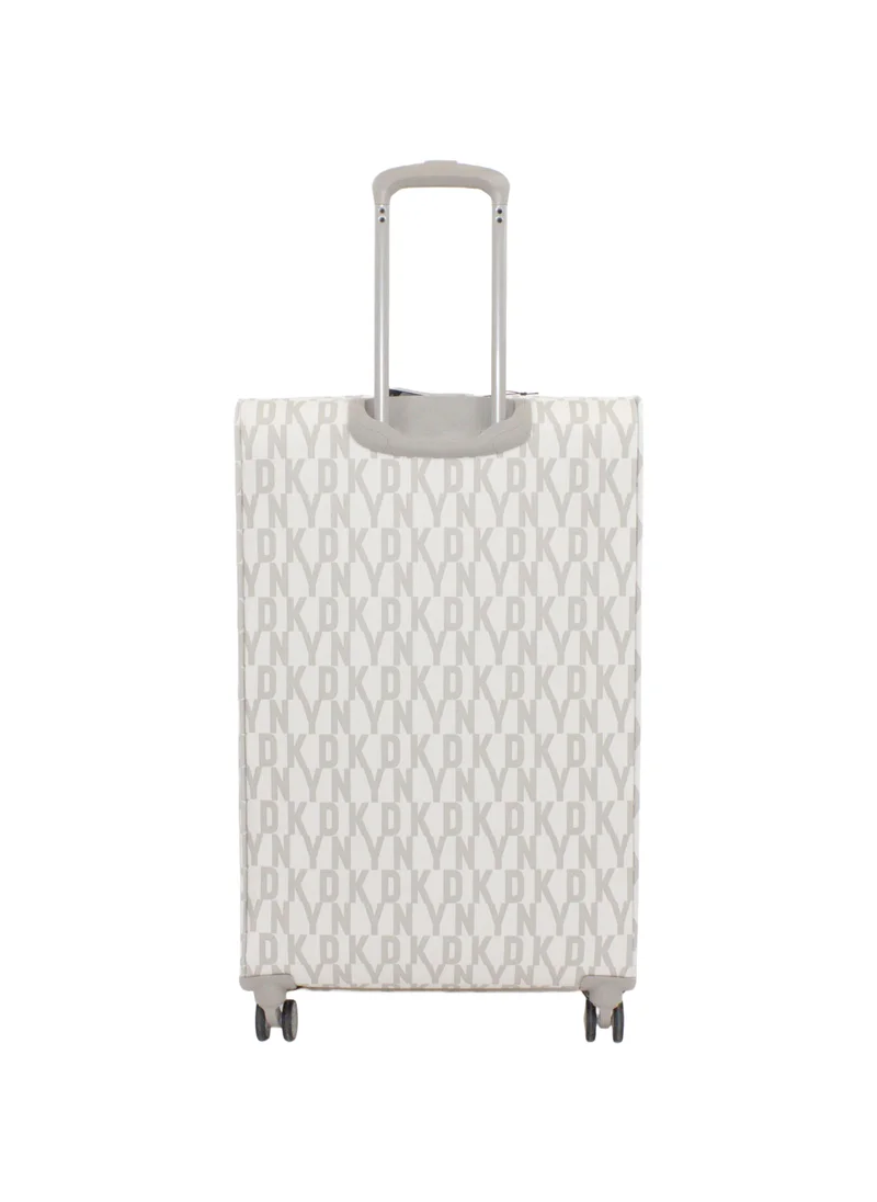 DKNY DKNY Signature Strip 2.0 SoftSide Luggage on Wheels for Unisex | Ultra Lightweight ABS on with Spinner Double Wheels 4 Color GREIGE/YELLOW