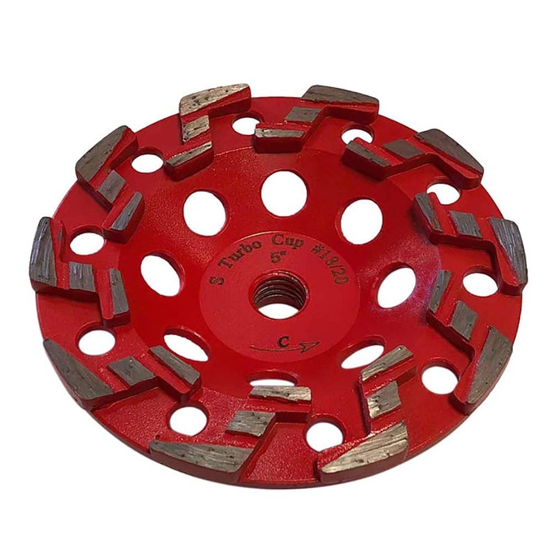5 High Performance Diamond Grinding Wheels for Aggressive Concrete Paint Epoxy Mastic Coating Removal 1820 Grit S Segments 5811 Arbor