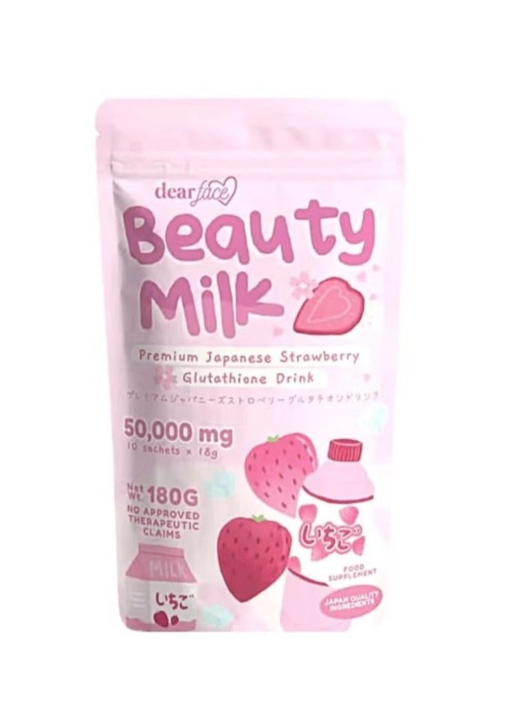 dear face Beauty Milk Premium Japanese Strawberry Glutathione Drink