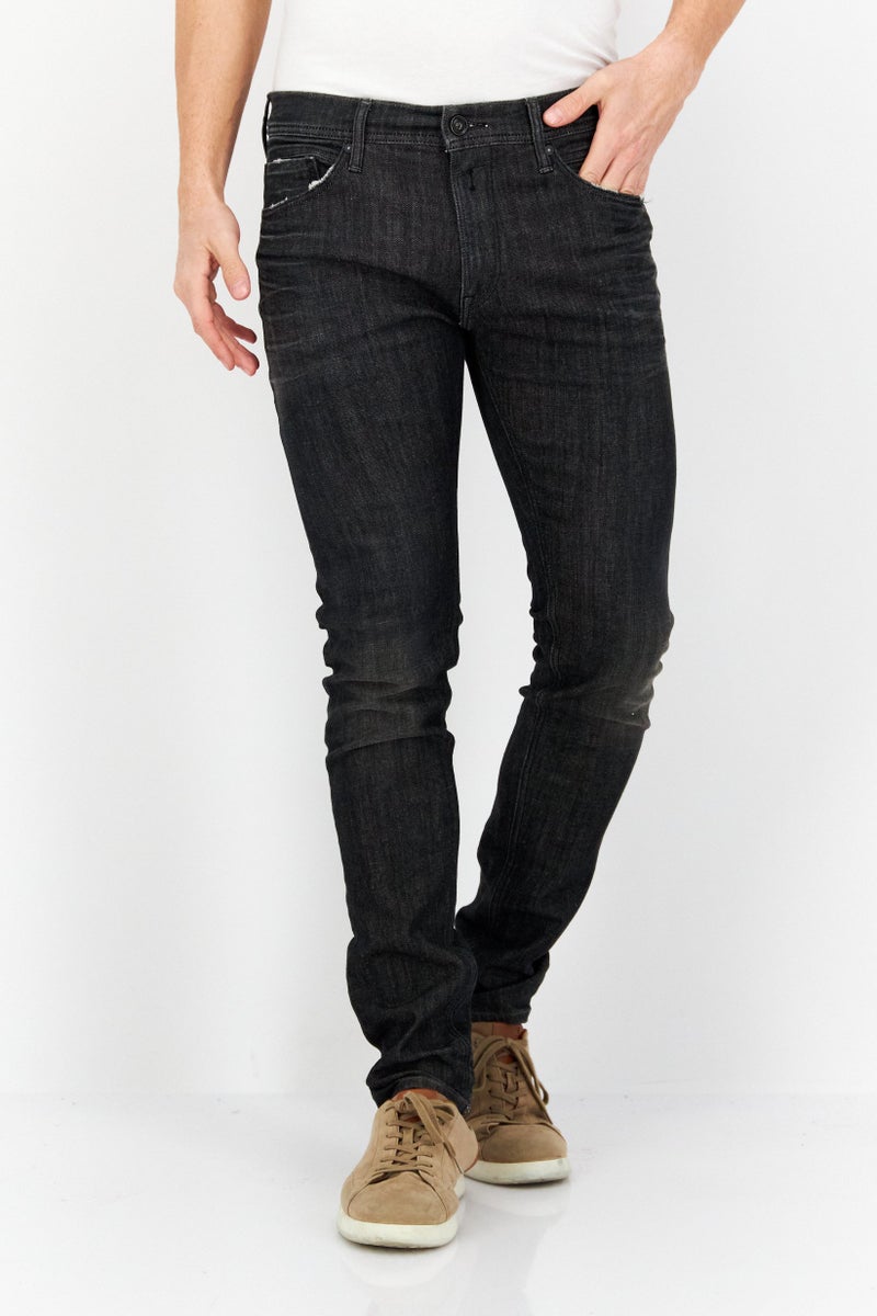 Replay Men Skinny Fit Wash Stretchable Denim, Black - Image 1