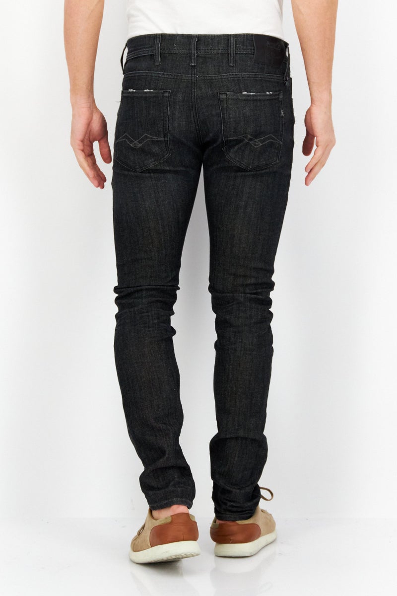 Replay Men Skinny Fit Wash Stretchable Denim, Black - Image 3