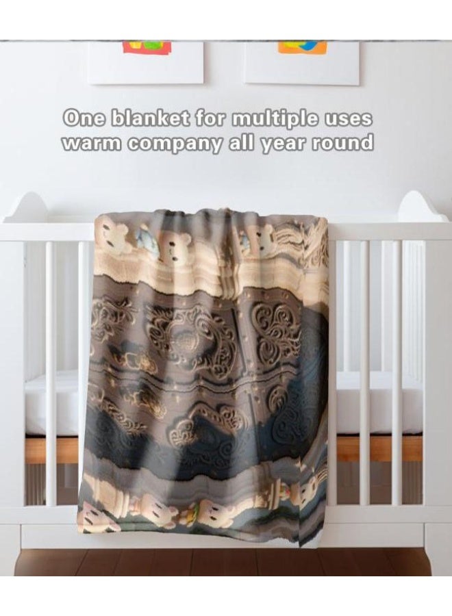 عام بطانية رقيقة من الفانيلا (دافئة ومريحة، ومناسبة للنوم واستخدام الألعاب وإزالة الغبار ومقاومة للرمل) 150 سم * 200 سم - 229 - Image 1