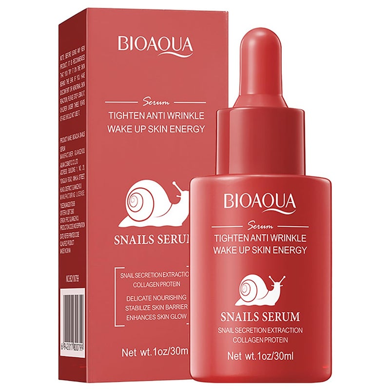 BIOAQUA Snail Essence Facial Serum Collagen Protein Nourishing Skin Anti-Wrinkles Moisturizing Smooth Face Skin Care 30ml / 1fl.oz - Image 1