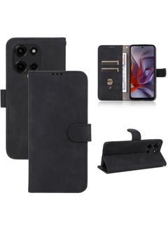 CoomBe Leather Case for MOTO Edge 60 Fusion, Magnetic Wallet Flip Cover Balck  - Image 1