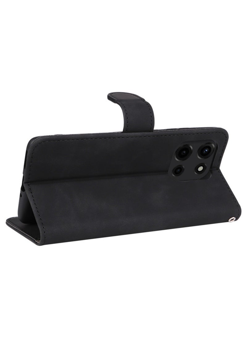 CoomBe Leather Case for MOTO Edge 60 Fusion, Magnetic Wallet Flip Cover Balck - Image 3