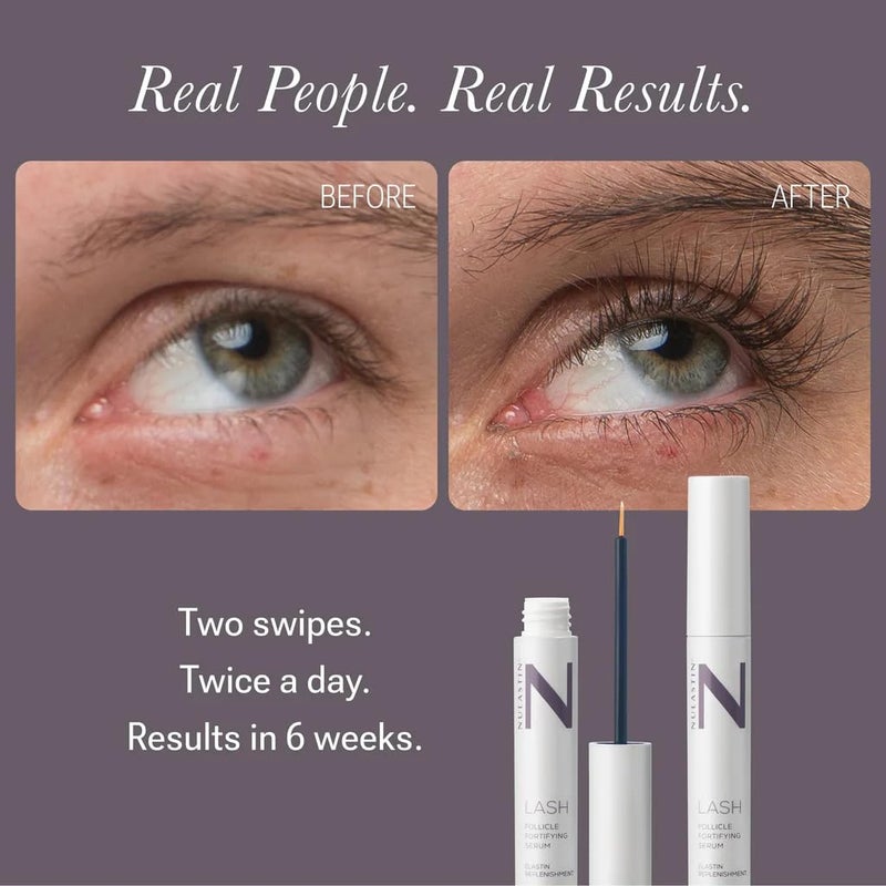 NULASTIN Follicle Fortifying Lash Serum - Clinically Tested Eyelash Enhancing Serum - Nourishes & Repairs to Promote Longer-Looking Lashes - Enriched with Hair-Strengthening Ingredients (0.1 Fl Oz) - Image 3