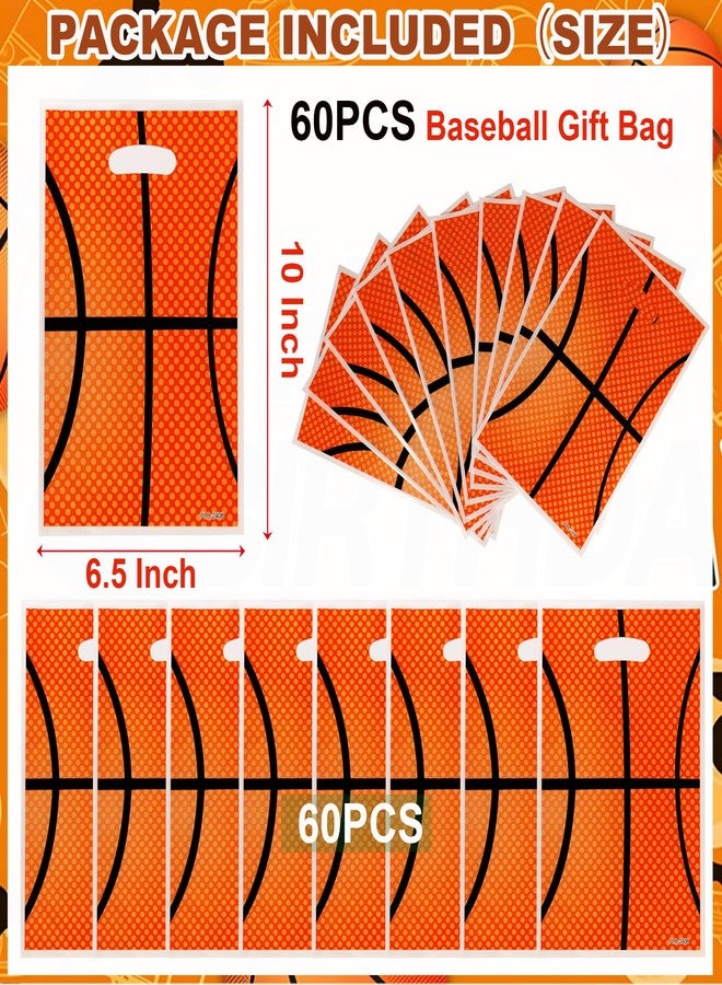 HEPAPATE 60Pcs Basketball Treat Candy Bags,Basketball Goodie Bags,Basketball Party Favors Bags Basketball Theme Gift Bags for Kids Birthday Party Decorations, Basketball Themed Party Supplies - Image 2
