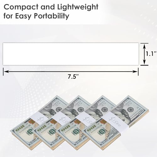NUCOUN Currency Band Bundles,Self-Adhesive,Money Bands for Cash,Bills Currency Straps,Organizer Dollar,Blank White Pack of 150 - Image 2
