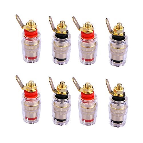 Eightnoo 4mm Banana Plug Socket Connector Binding Post for Amplifier Speaker Terminal In-Wall Plate (8-Pack) - Image 1