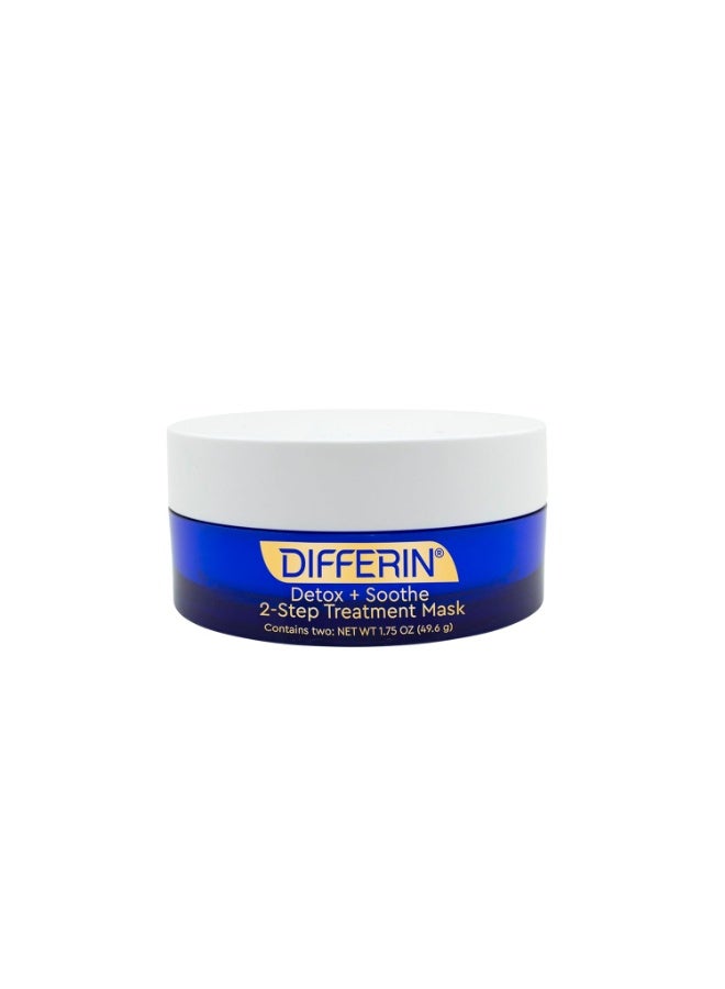 Differin Clay Face Mask, Detox and Soothe 2 Step Treatment Clay Mask by the makers of Differin Gel, Gentle Skin Care for Acne Prone Sensitive Skin, 1.75 oz - Image 1