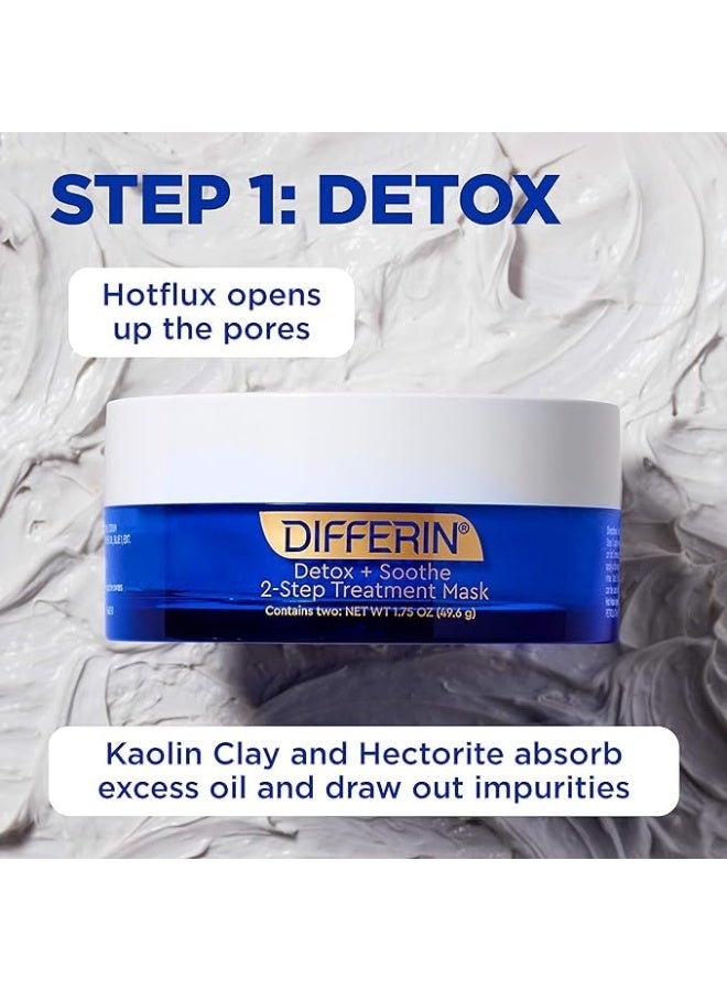 Differin Clay Face Mask, Detox and Soothe 2 Step Treatment Clay Mask by the makers of Differin Gel, Gentle Skin Care for Acne Prone Sensitive Skin, 1.75 oz - Image 2