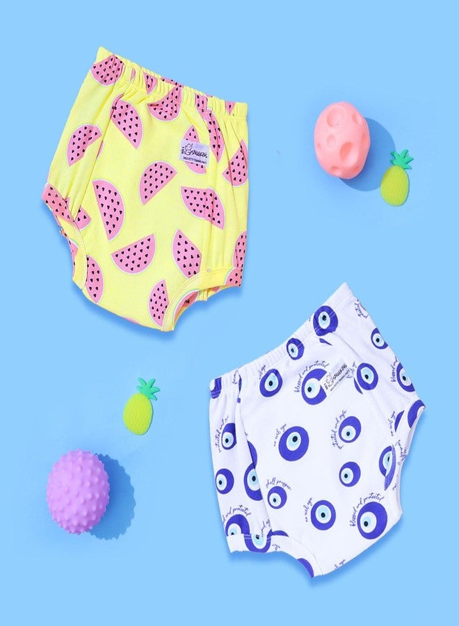 SNUGKINS Snug Potty Training Pull-Up Unisex Pants|Washable & Reusable|Fits 9 Months To 6 Years|Pack Of 2, 3 & 4. (In, Age, 12 Months, 24 Months, Pack Of 2 - Evil Eye & Melon) - Image 4