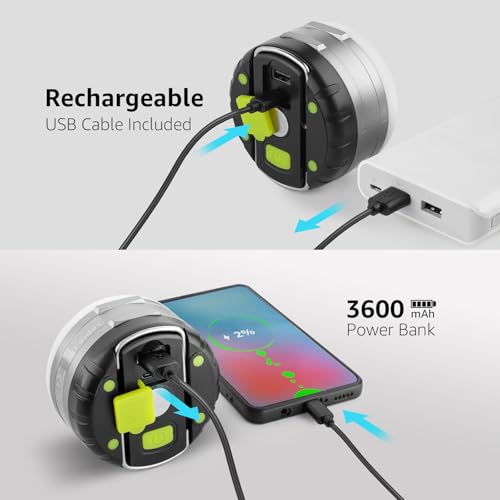 Lepro LE LED Camping Lantern Rechargeable, 310LM, 5 Light Modes, Power Bank, Waterproof, Mini Flashlight with Magnetic Base for Hurricane Emergency, Outdoor, Hiking, Home and Car - Image 3